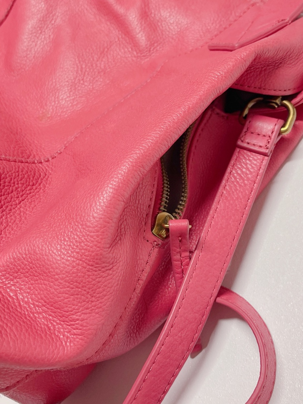 American Leather Go. Ada Triple Entry Leather Satchel In French Rose - Picture 9 of 16